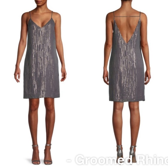 Equipment Tansie Silk And Metallic Slip Dress Size L - Picture 4 of 10